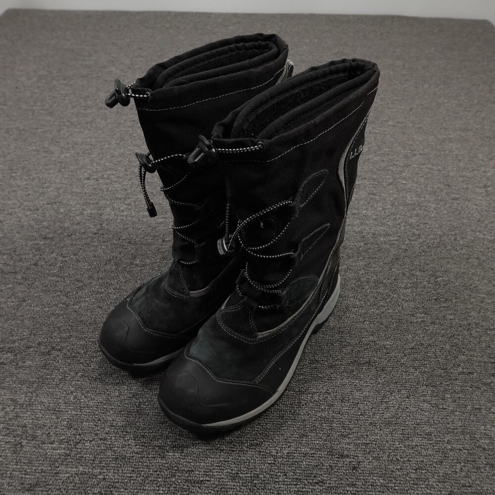L.L.Bean Snow Boots Youth Size 5 Black Winter Suede Nylon Toggle Lace OHPU210